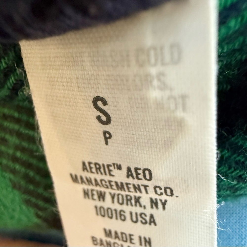Aerie Women’s Plaid Green and Blue Flannel Ruffled Pajama Romper Size Small - Picture 11 of 12